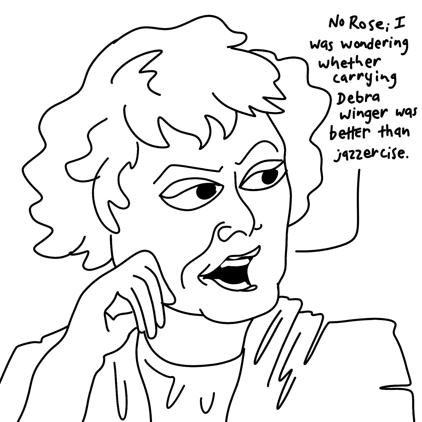 First panel in Dorothy Zbornak: Queen of the Sarcastic Zinger drawn in our free online drawing game