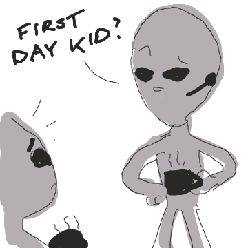 Mr Bluetooth approaches. - Online Drawing Game Comic Strip Panel by Potato Man