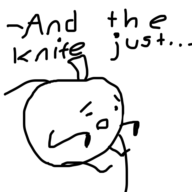 The knife just dropped down and... started to... - Online Drawing Game Comic Strip Panel by namenaqu