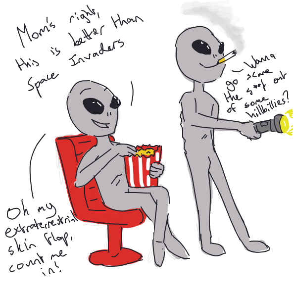 You don't want to know what an "Extraterrestrial skin flap" is. - Online Drawing Game Comic Strip Panel by Potatopeelerkind