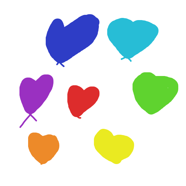 Drawing in The Rainbow Hearts by Melflormelissa