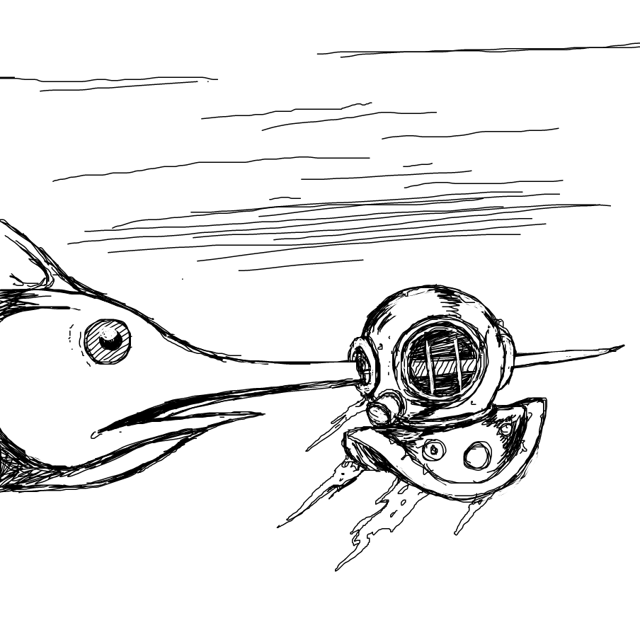 I mean it's not great for the swordfish either... - Online Drawing Game Comic Strip Panel by TFD