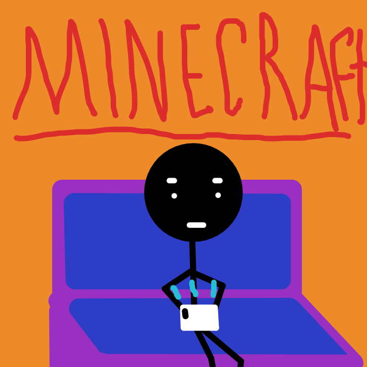 Johnny is playing his favorite game, minecraft. He is doing a youtube video, in survival mode. - Online Drawing Game Comic Strip Panel by StickBoyy