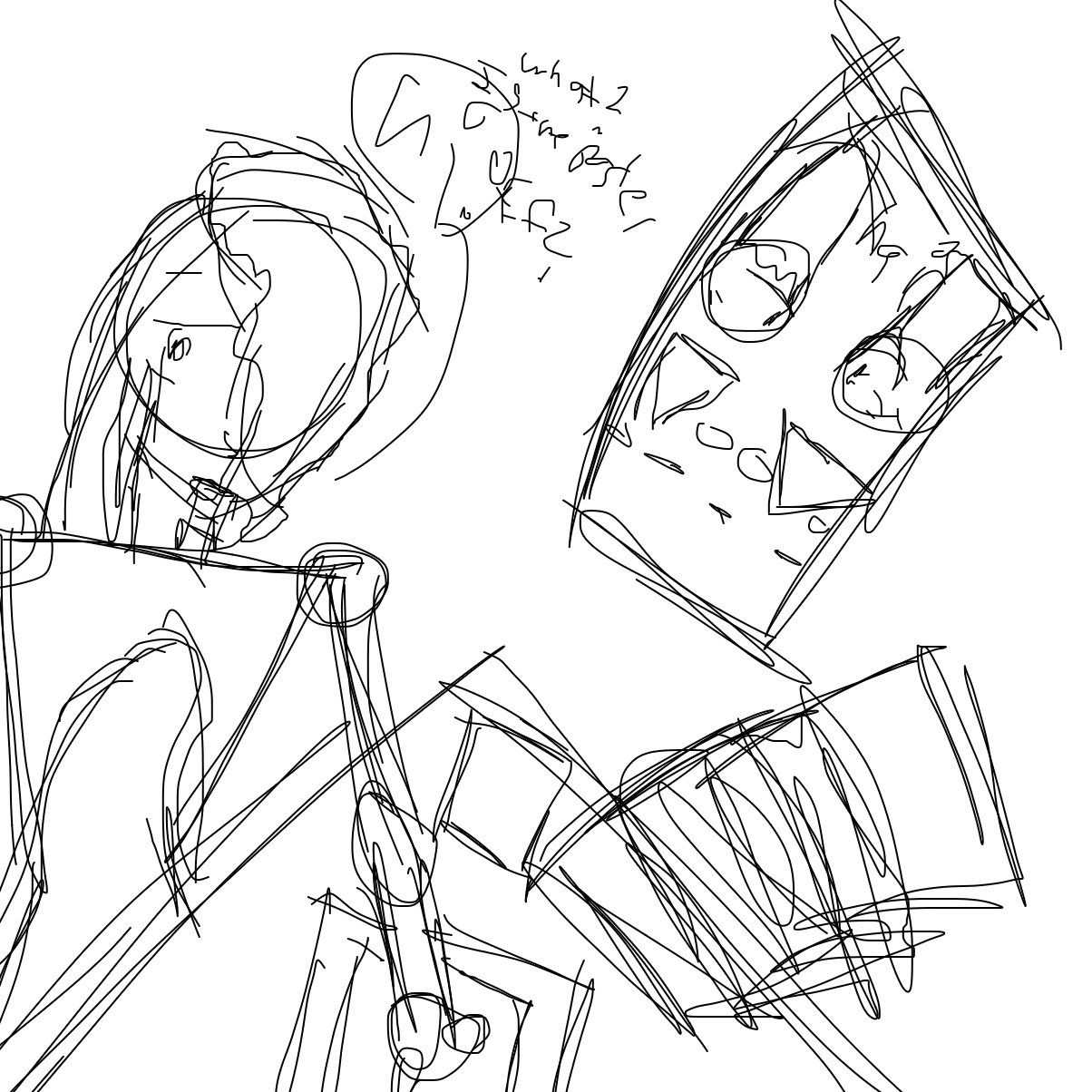 Hi. What’s the matter, is the poster off an angle? - Online Drawing Game Comic Strip Panel by EmoWeeb_the_Simp