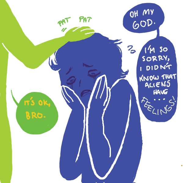 Drawing in the man on the ledge by Akuyi