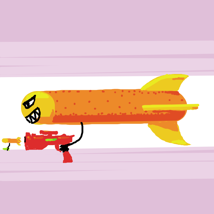 Drawing in nerf dart with nerf gun with nerf dart by ThaSilentArtist