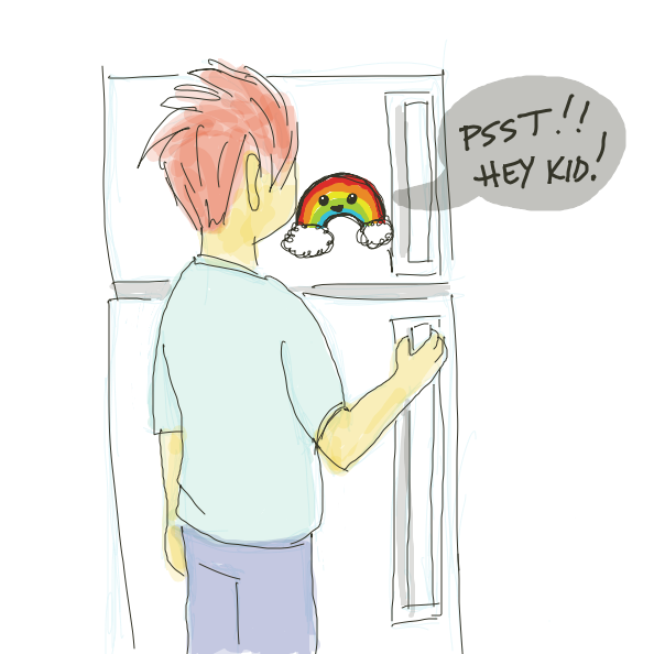 Psst! What would a fridge magnet say to a kid? - Online Drawing Game Comic Strip Panel by Simply_Kali