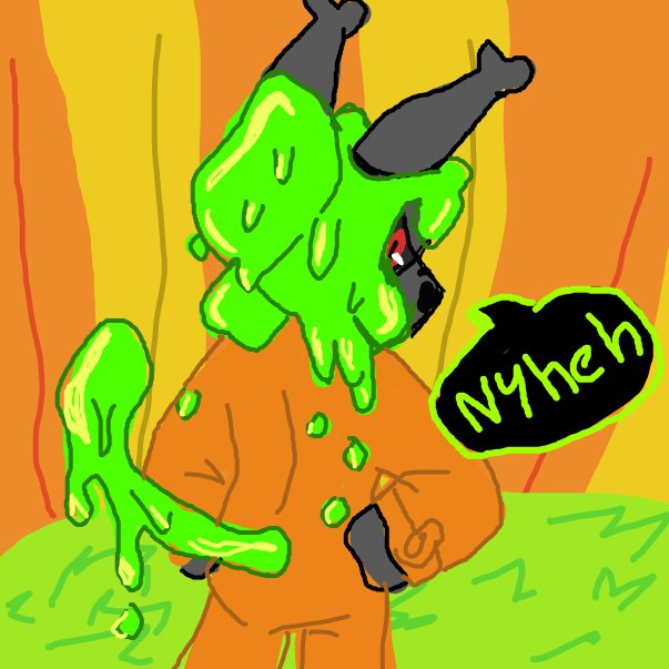 Drawing in Clawna the Clownish Slime Cat Criminal  by MY~LEIGH