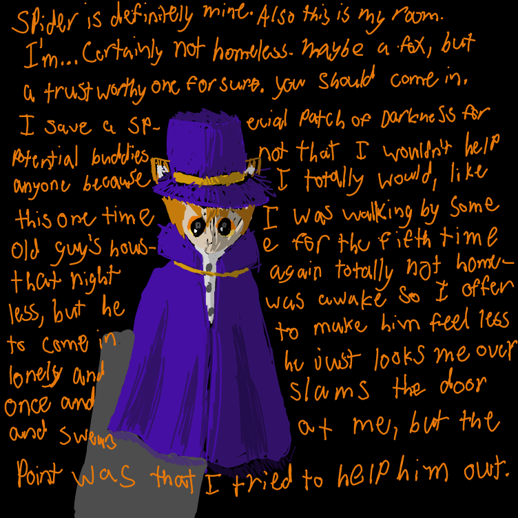 He is absolutely not homeless. He probably just huddles in random dark rooms for the fun of it... - Online Drawing Game Comic Strip Panel by Setin
