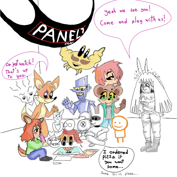 homage to a handful of the jammers i respect a lot! Not enough room for all of you so don't worry if you're not in there!!!  - Online Drawing Game Comic Strip Panel by Mothbunita