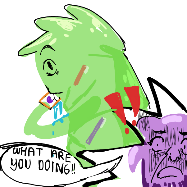 The Purple Blob's quite shocked to say the least - Online Drawing Game Comic Strip Panel by Van_Neella