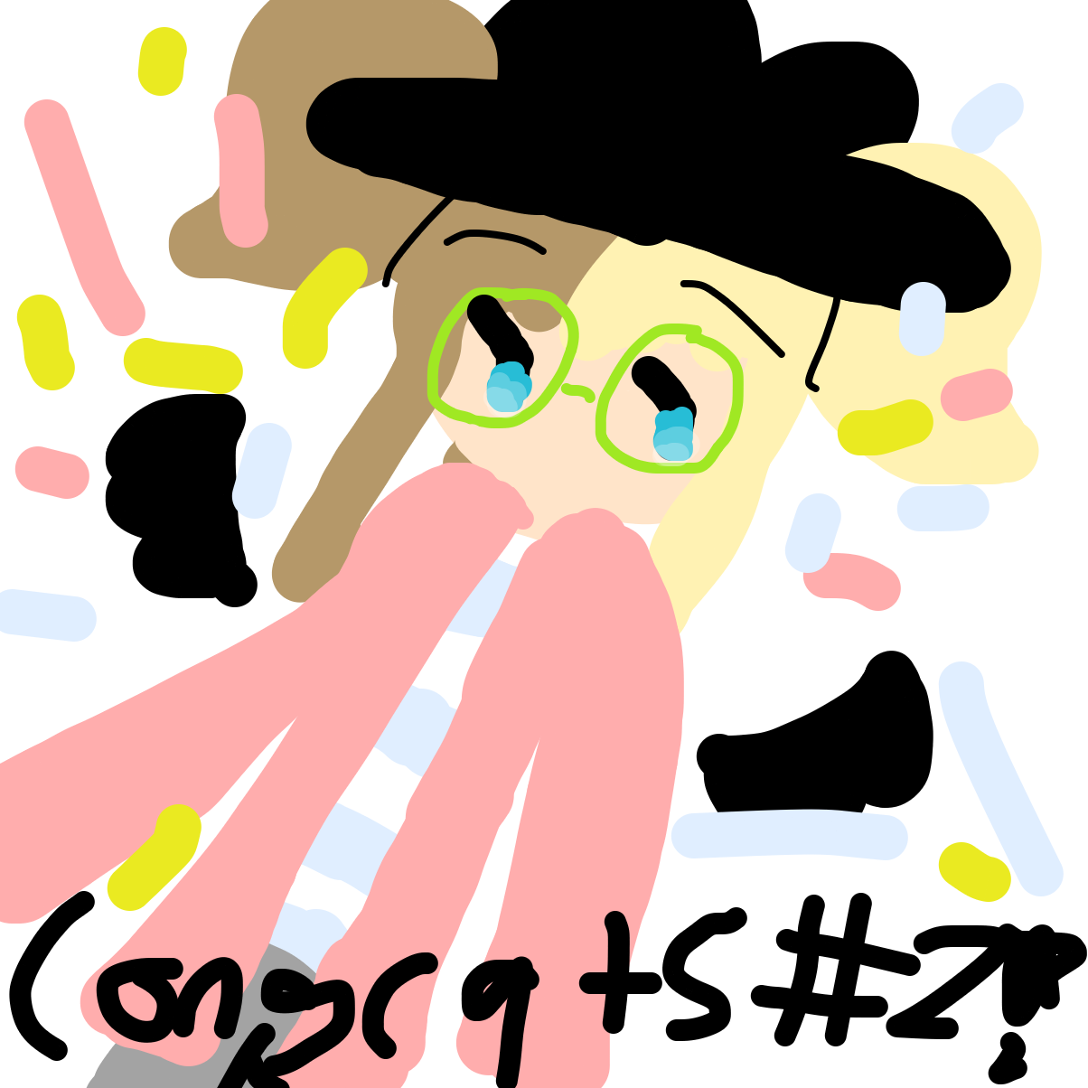 Yay! Confetti! Congratulations! :D - Online Drawing Game Comic Strip Panel by EmoWeeb_the_Simp