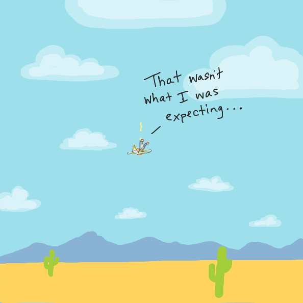 Perhaps he should have been paying attention to the ground? Or parachute? - Online Drawing Game Comic Strip Panel by Simply_Kali