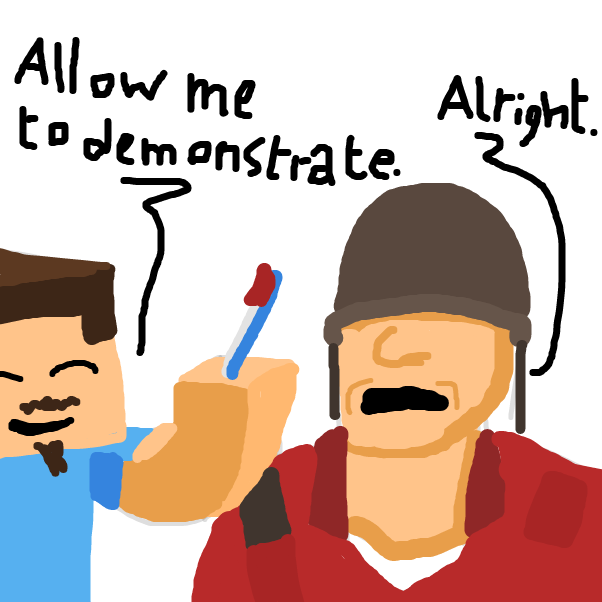 Im sorry i just could not help but to see the characters as Steve and Soldier. - Online Drawing Game Comic Strip Panel by Ohnooooo