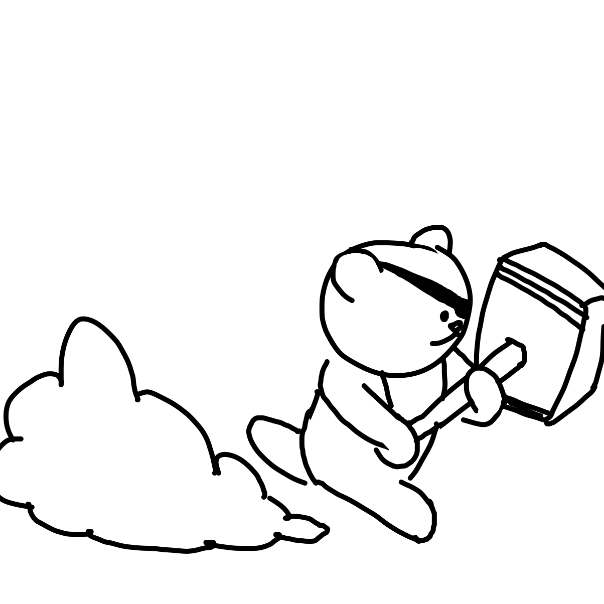 Drawing in bear by Bucket