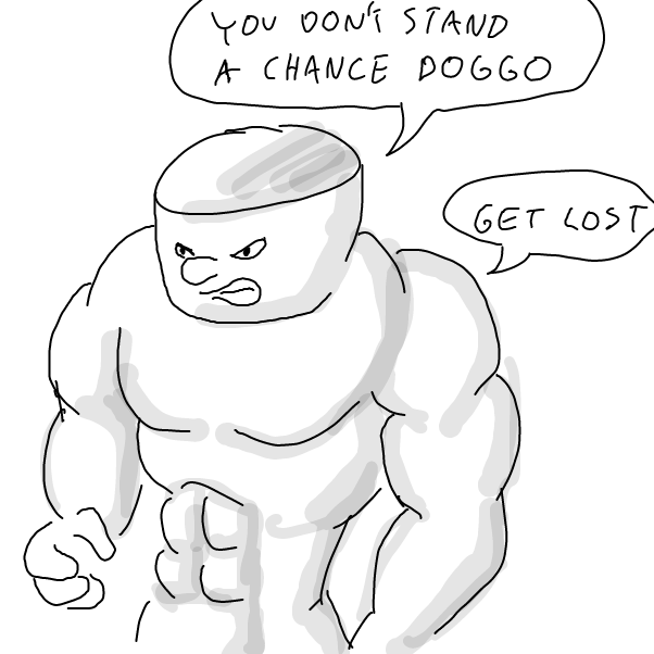 Drawing in Uggies Boy Fights The Marshmallow Men  by Sabandija