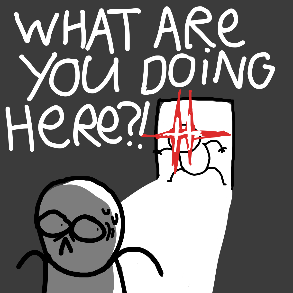 First panel in Caught drawn in our free online drawing game