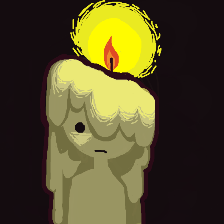 First panel in Sad Candle drawn in our free online drawing game