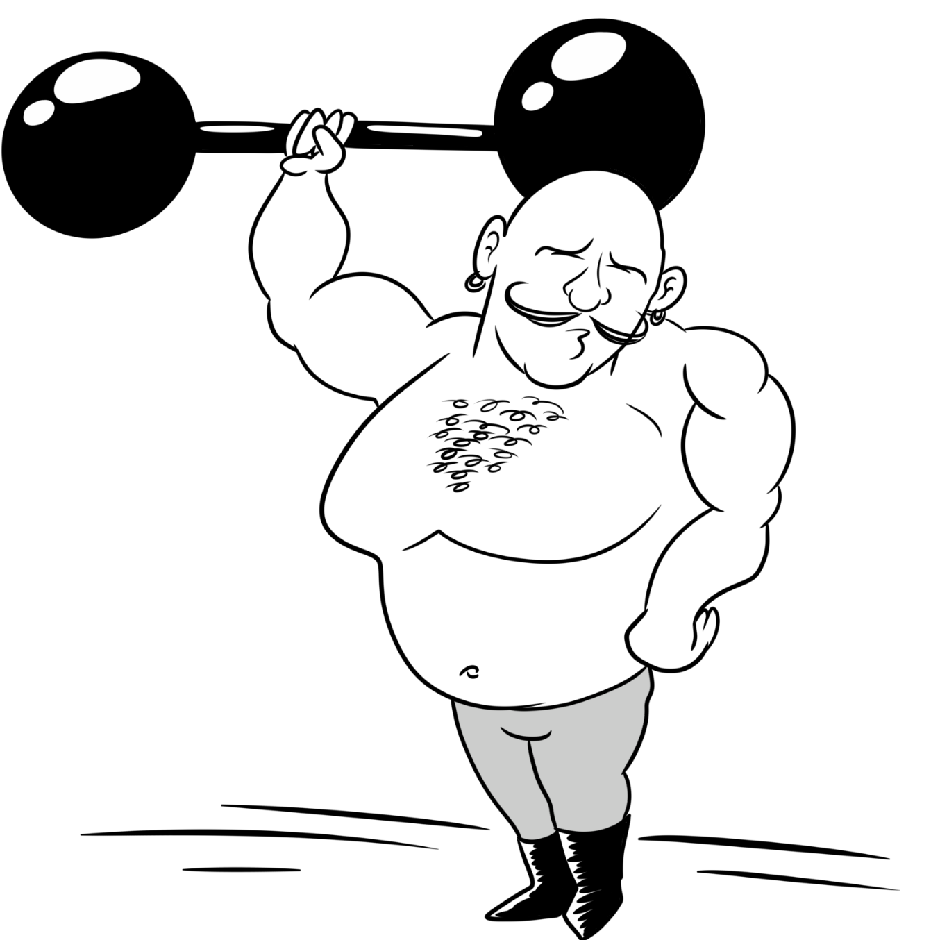 First panel in Old Fashioned Strongman drawn in our free online drawing game