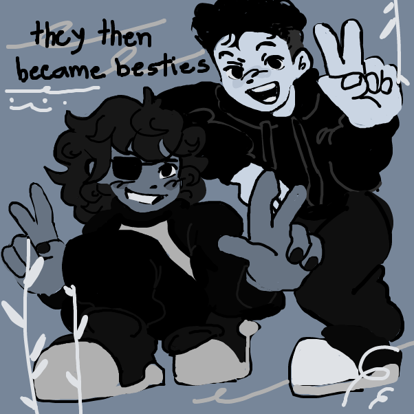 after convincing the guy they then became really close friends for a long time, self proclaimed cool kids, because they are B) - Online Drawing Game Comic Strip Panel by dankie