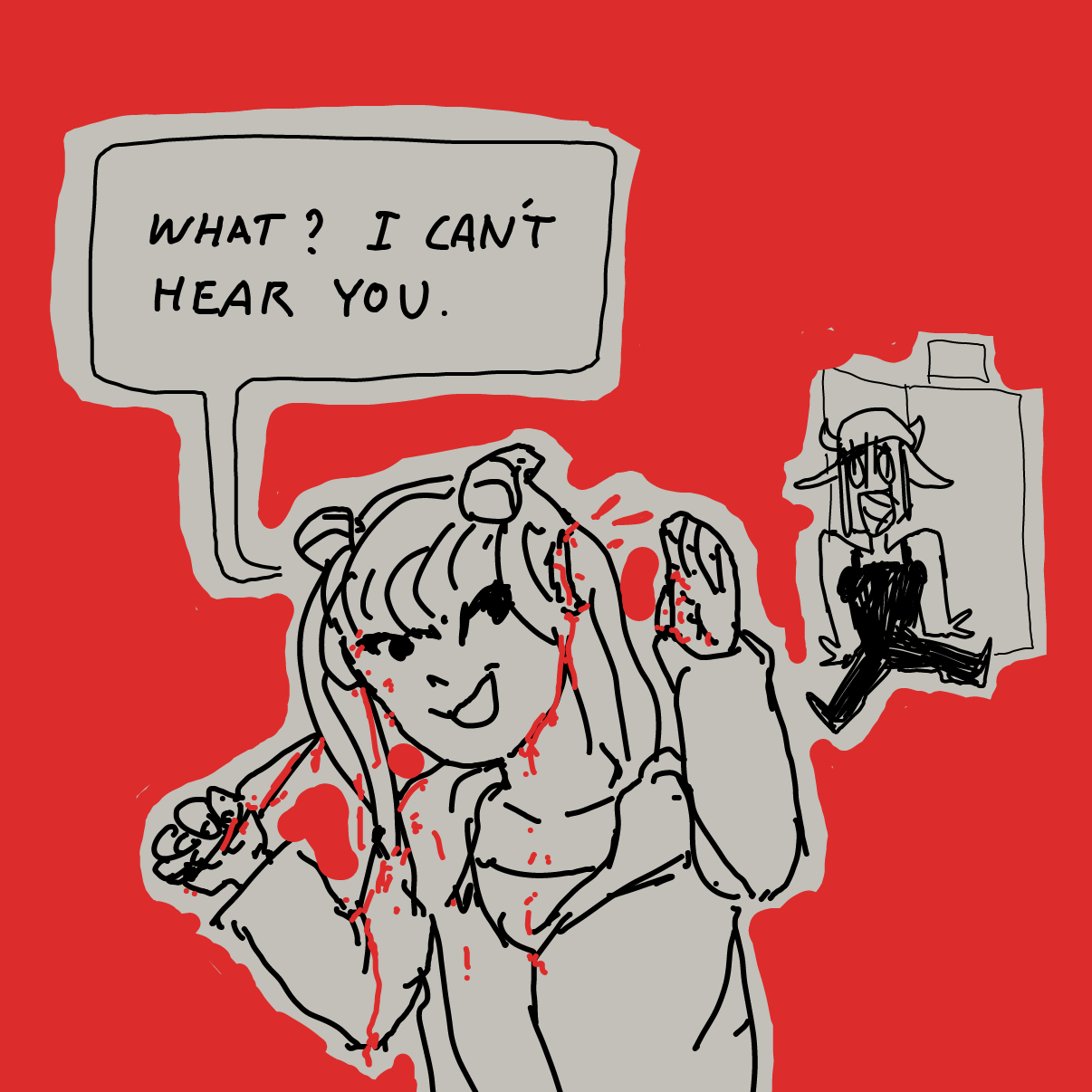 Drawing in as she cut off her ear... by Potato Man