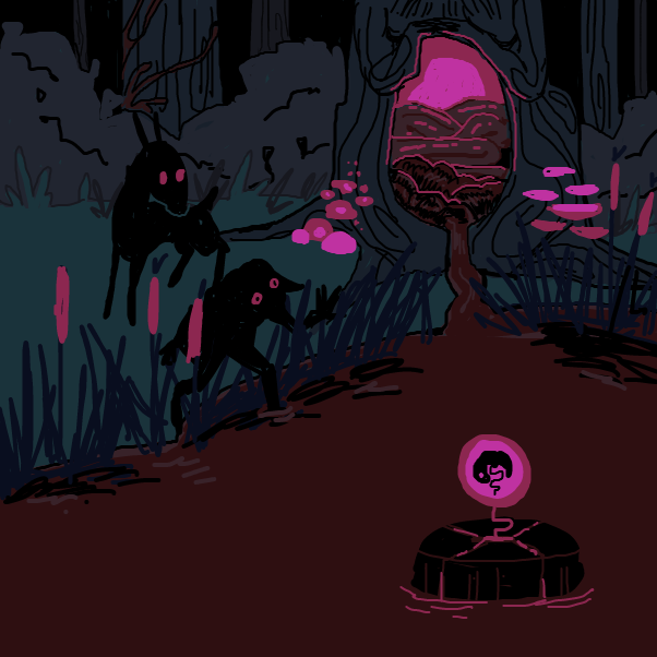 what could that be in this peculiar little forest? - Online Drawing Game Comic Strip Panel by Chumky