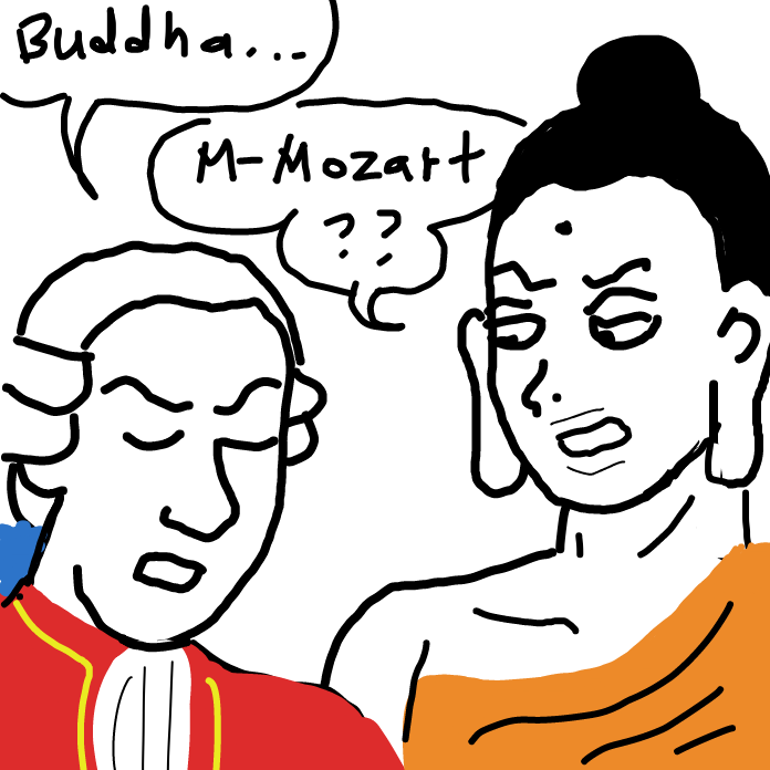 Drawing in Mozart and Buddha by Mozart