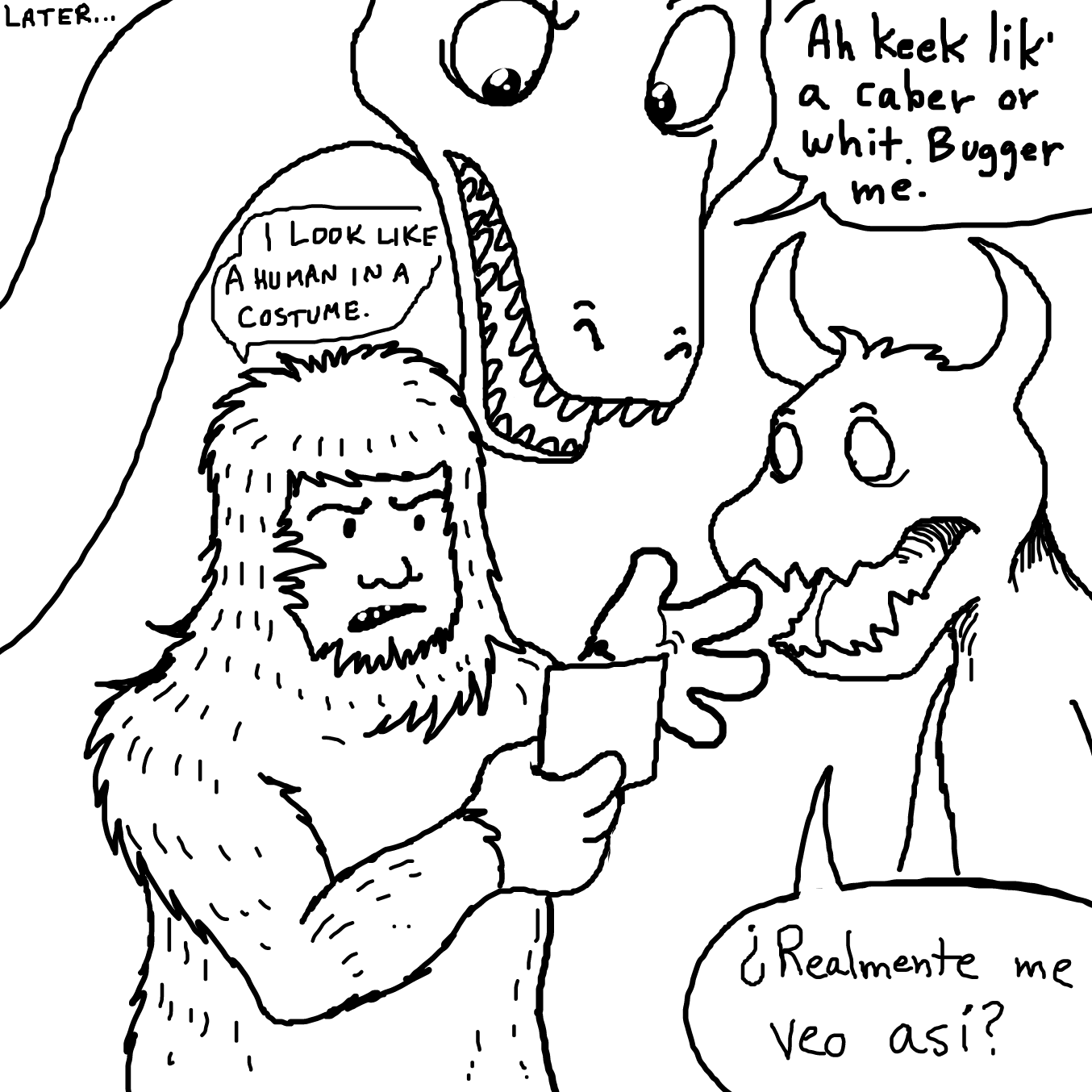 Drawing in Bigfoot Shy AF by TFD