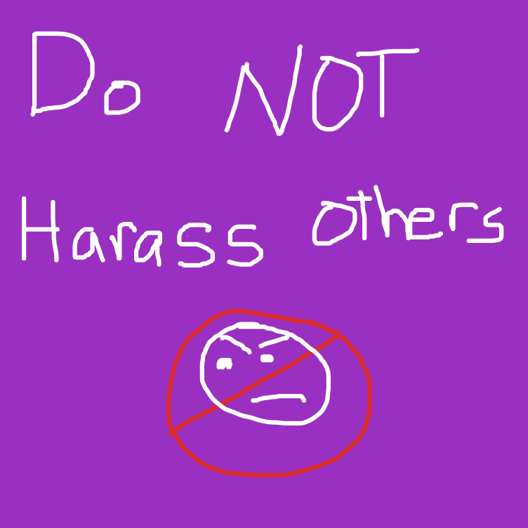 Do not harass others online!  Do not be mean!  Be kind! - Online Drawing Game Comic Strip Panel by DawnSnow