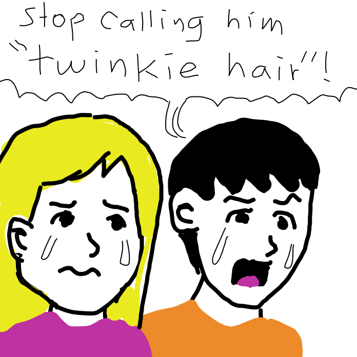 Drawing in Mozart protecting children by Mozart