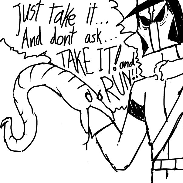 Drawing in No time to explain, just run! by Bountybooty