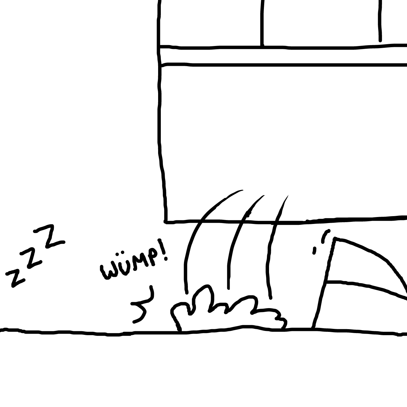 Into the room he is silently creepin' - Online Drawing Game Comic Strip Panel by TFD