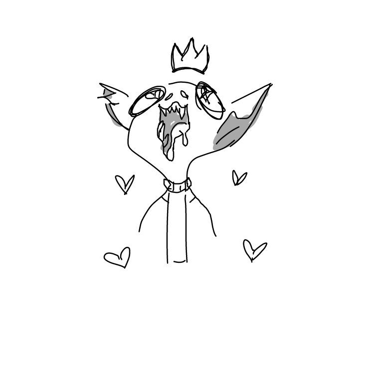 Drawing in kawaii by pantsless dog