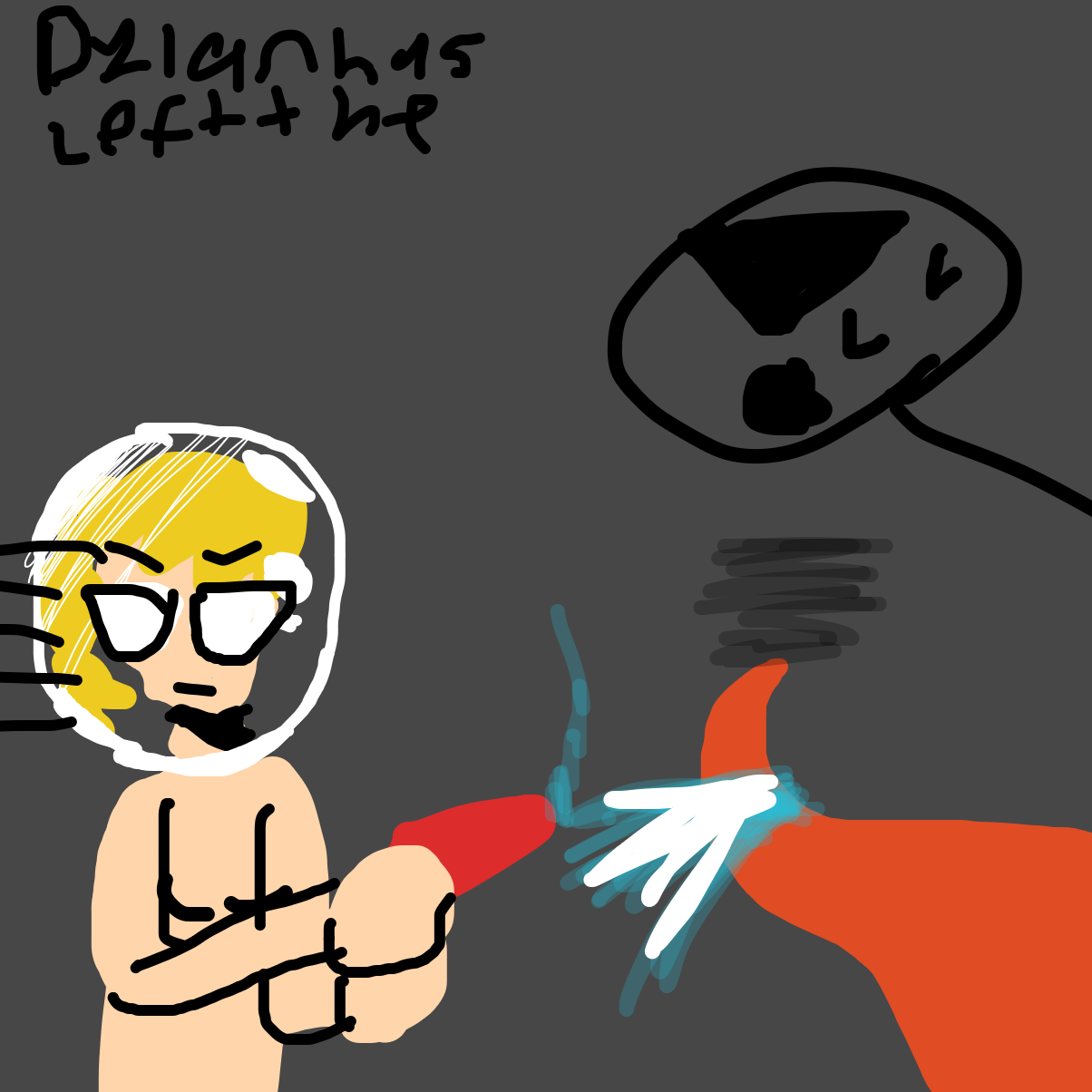 *Dylan left the game
(Welp Bea’s dead.) - Online Drawing Game Comic Strip Panel by EmoWeeb_the_Simp