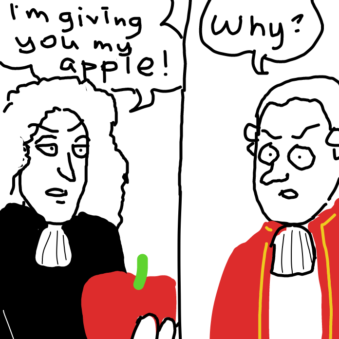 Drawing in Mozart and Newton's apple by Mozart
