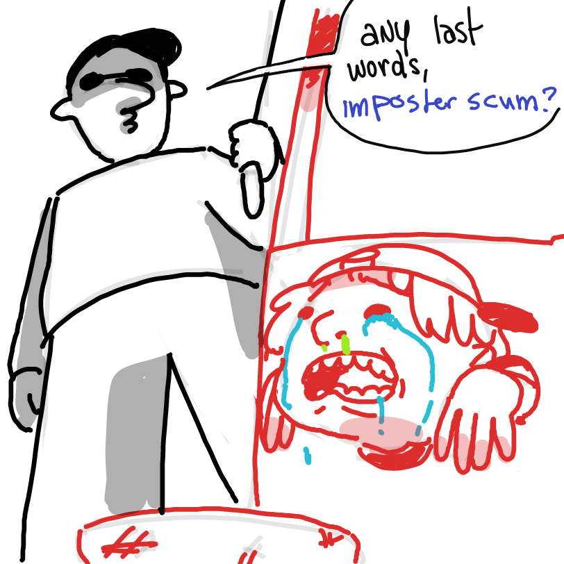 Drawing in Amogus by cuppapeach