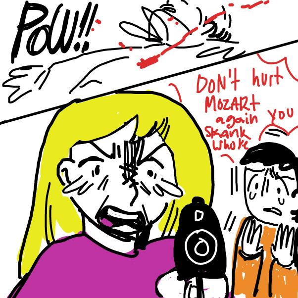 Drawing in Mozart protecting children by Chumky