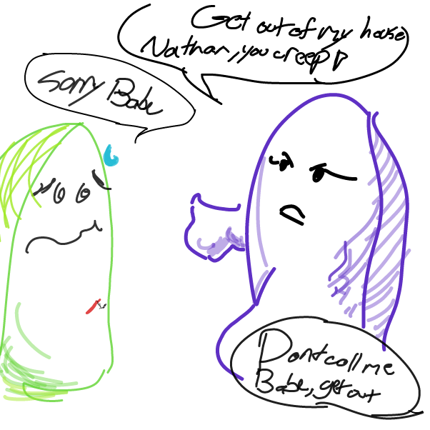 Drawing in purple finds a creep by Davidguyette