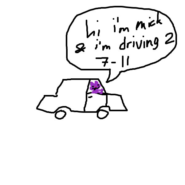 Drawing in Mick Goes To 7-11 by Wheaty