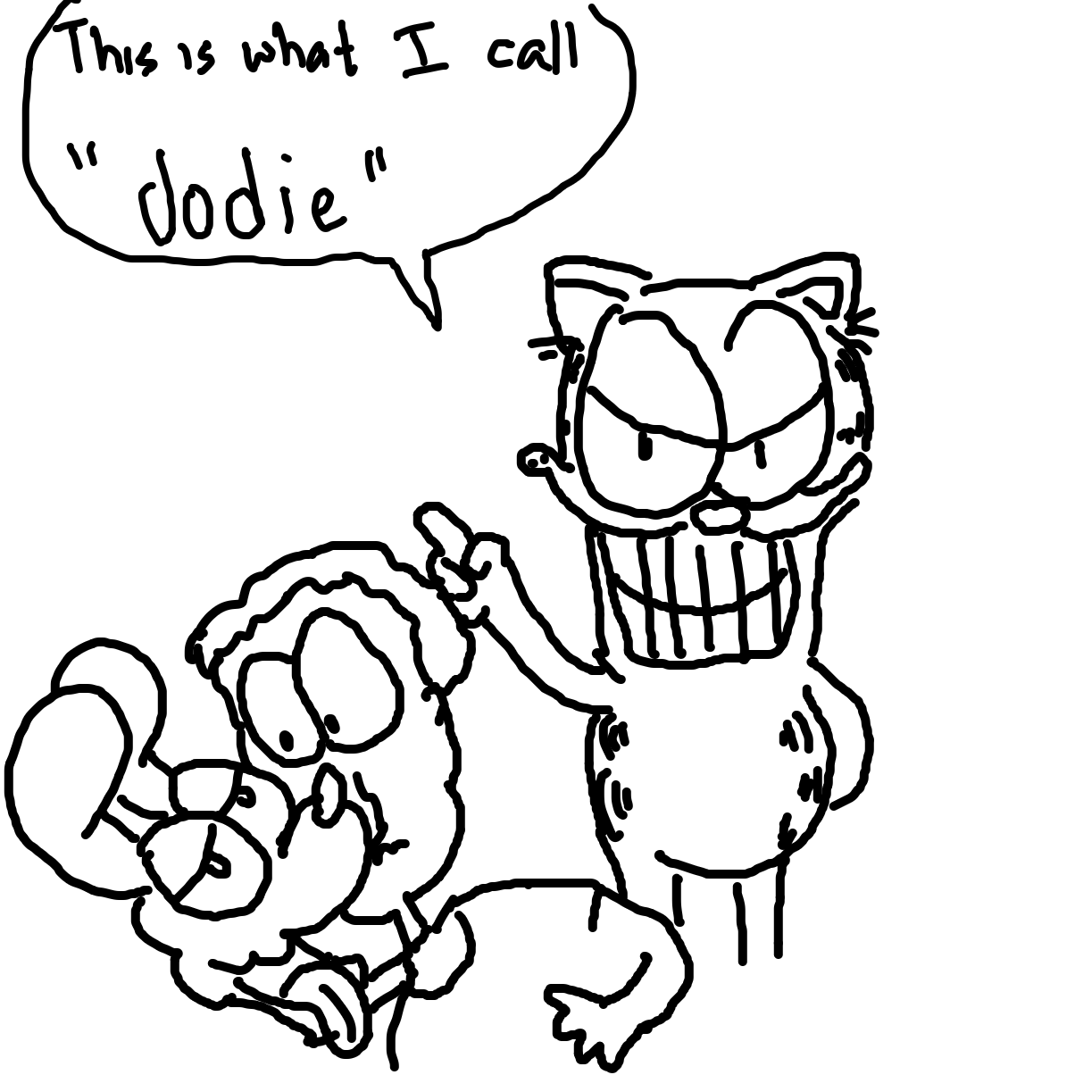 Drawing in garfield comic but horrifying by rex