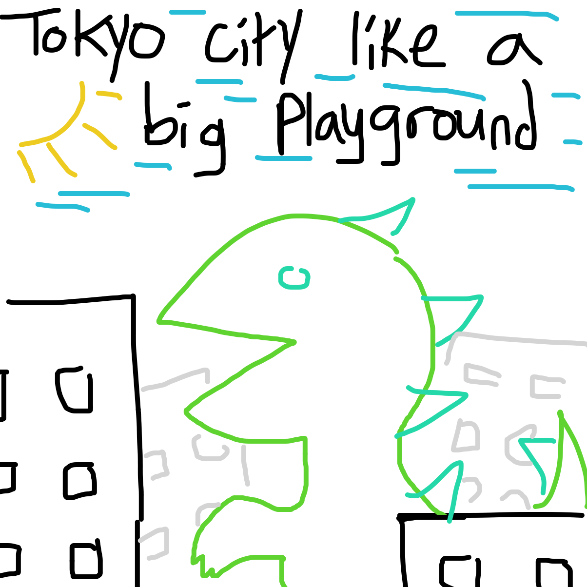 Drawing in old Godzilla was hopping around by user2948567301