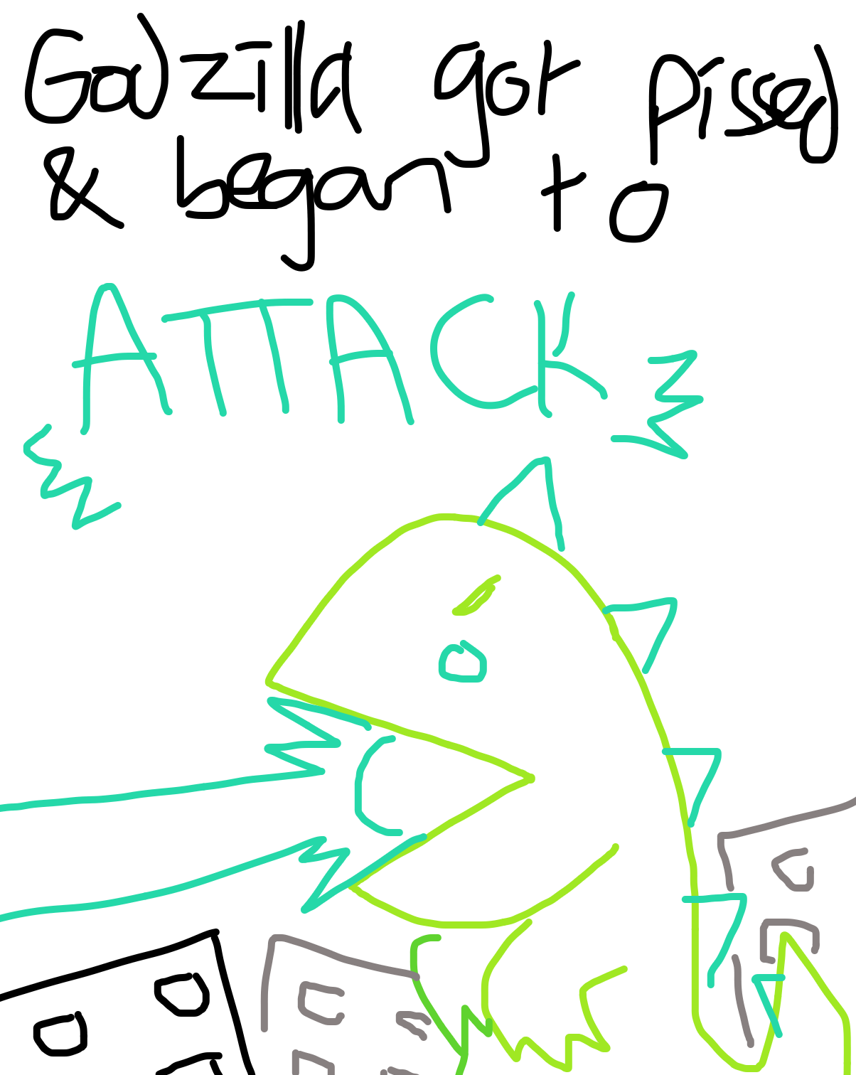 Drawing in old Godzilla was hopping around by user2948567301