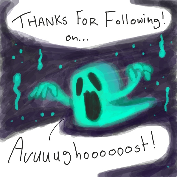 Thanks for following Augghost! Oooooo! - Online Drawing Game Comic Strip Panel by Loco-L
