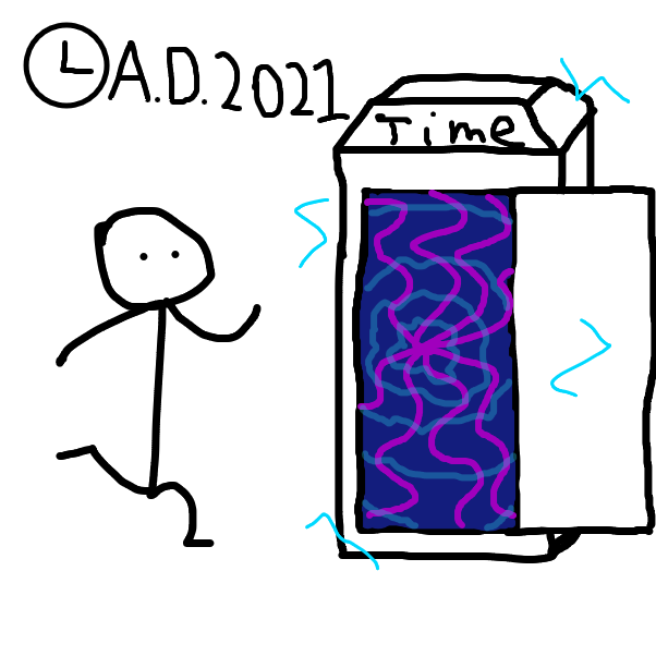 the time traveler's journey through time starts - Online Drawing Game Comic Strip Panel by SuperIced3