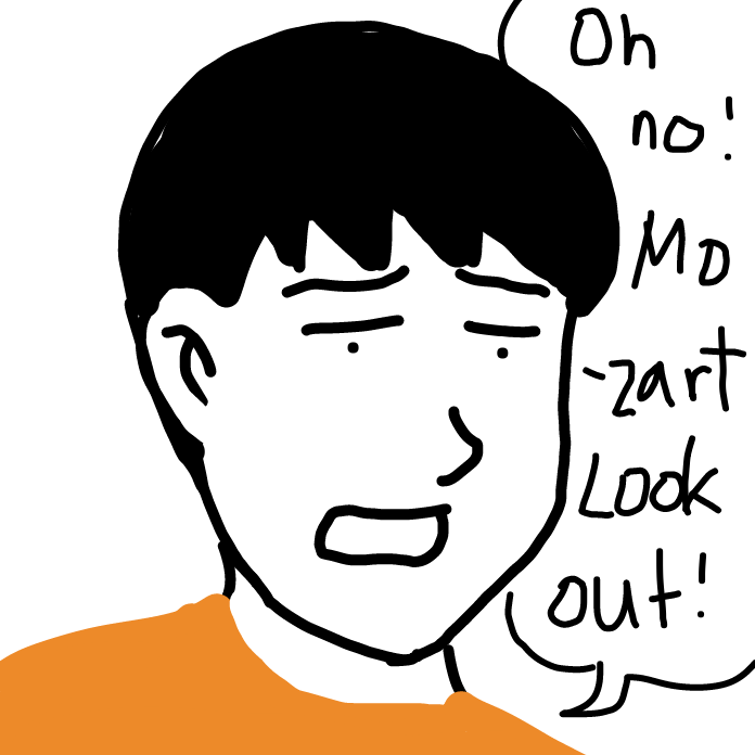 Drawing in Mozart protecting children 2 by Mozart