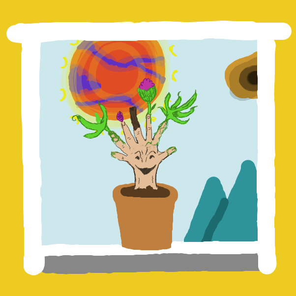 New alien growing in a plant world - Online Drawing Game Comic Strip Panel by damnedhippie