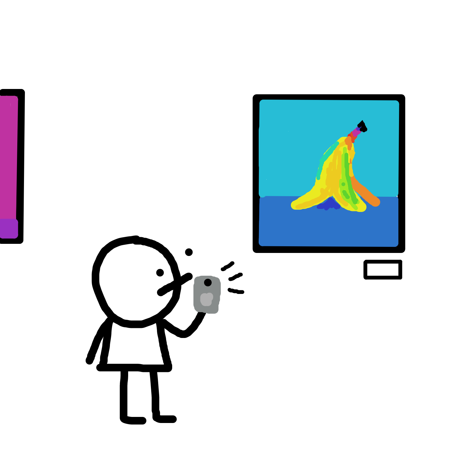 no flash photography pls - Online Drawing Game Comic Strip Panel by dummythiccc