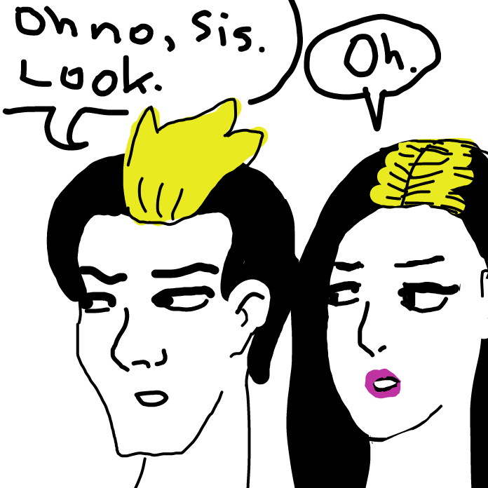 Drawing in The adult twins by Mozart