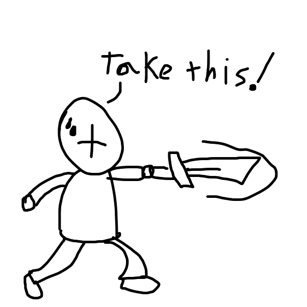 exhausted from the last fight, the main hero(?) attacks again - Online Drawing Game Comic Strip Panel by SuperIced3