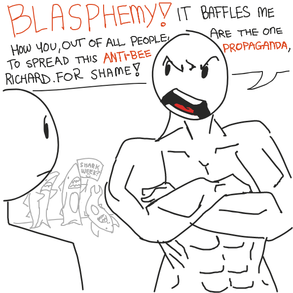 jerry seinfeld gets really defensive of his role in the bee movie - Online Drawing Game Comic Strip Panel by The Burned Man